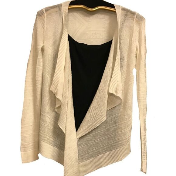 Charlotte Russe Ivory Waterfall Cardigan Sweater Small - Picture 9 of 9